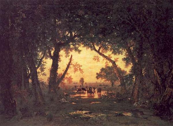 Theodore Rousseau The Forest of Fontainebleau, Morning France oil painting art
